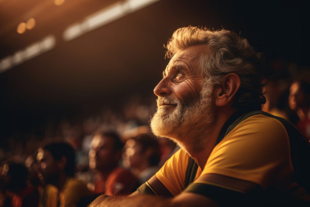 Person enjoying a soccer match