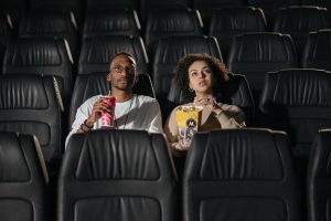 Beautiful Couple Watching a Movie.