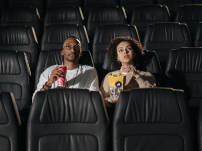 Beautiful Couple Watching a Movie.